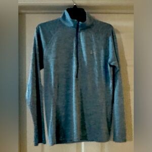 Adidas, light blue, zip up, long-sleeves, size large.